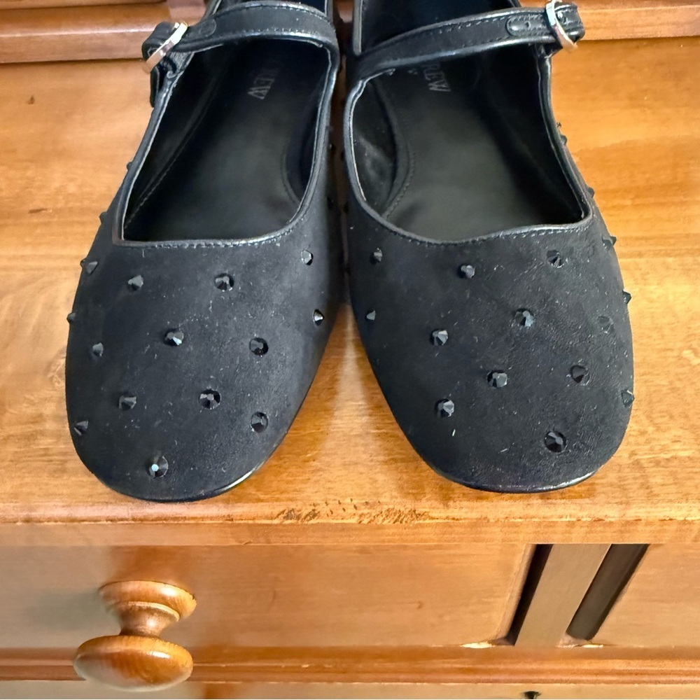 J Crew satin rhinestone Mary Jane Flats ballet buckle strap woman 7.5 classic - Picture 5 of 9